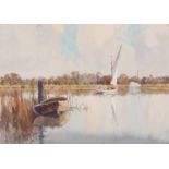 Harry Harvey (British, fl.1953-1980), "Barton Broad", watercolour, signed, 10x14insQty: 1