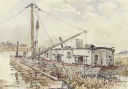 Roy Hodds (British, 1933-1987), "The Reclamation", watercolour, signed, 7x10insQty: 1