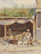 Violet Esther Drury Clutterbuck (British, 1869-1960), Gulucurz Bazaar, watercolour, 15x11ins