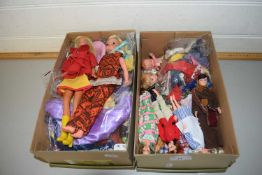 TWO BOXES OF VINTAGE DOLLS