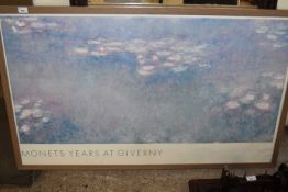 COLOURED PRINT - MONET'S YEARS AT GIVERNY, 130CM WIDE