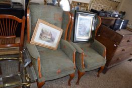 PAIR OF WINGBACK ARMCHAIRS