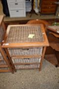 MODERN CHEST WITH THREE WICKER DRAWERS, 65CM WIDE