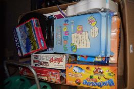 ONE BOX OF BOARD GAMES AND OTHER ITEMS