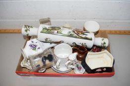 VARIOUS MIXED CERAMICS, ROLLING PIN AND OTHER ITEMS