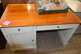 MODERN SINGLE PEDESTAL DESK OR DRESSING TABLE WITH TWO DRAWERS AND ONE DOOR, 130CM WIDE