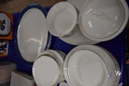 QUANTITY OF WEDGWOOD 'ILLUSION' DINNER WARES AND A LARGE WOODS OVAL MEAT PLATE