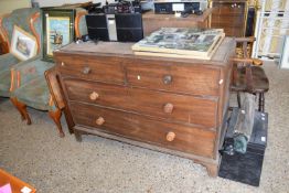 19TH CENTURY MAHOGANY FOUR DRAWER CHEST FORMERLY PART OF A LARGER PIECE, 130CM WIDE