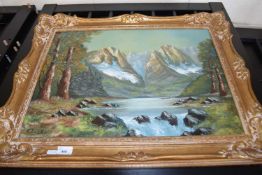 C D COX, 'HEART OF THE TYROL', OIL ON CANVAS DATED 1981, GILT FRAMED, 75CM WIDE