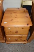PINE TWO DRAWER BEDSIDE CABINET, 44CM WIDE