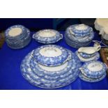 Early 20th century blue and white transfer printed dinner service in the Malvern pattern (qty)