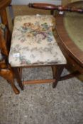 RECTANGULAR STOOL WITH FLORAL UPHOLSTERED TOP