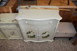 SMALL SERPENTINE PAINTED SIDEBOARD, 72CM WIDE