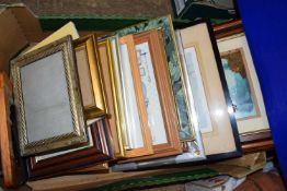 BOX OF MIXED PICTURES AND FRAMES