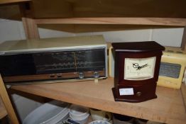 VINTAGE PHILLIPS AND SONY RADIOS, TOGETHER WITH A QUARTZ BEDSIDE CLOCK
