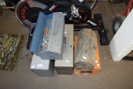 FIVE TOOLBOXES AND METAL CASES PLUS MIXED CONTENTS