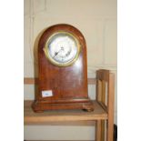 EARLY 20TH CENTURY DOME TOPPED MANTEL CLOCK WITH SILVERED FINISH FACE