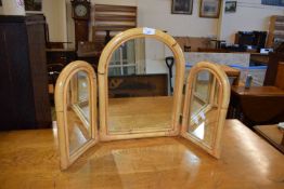 SMALL BAMBOO FRAMED TRIPLE DRESSING TABLE MIRROR