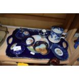 EARLY 20TH CENTURY CONTINENTAL PORCELAIN DRESSING TABLE SET AND OTHER ASSORTED ITEMS