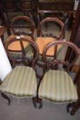 SET OF SIX VICTORIAN MAHOGANY CABRIOLE LEGGED DINING CHAIRS