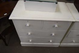 PAINTED PINE FIVE DRAWER CHEST, 83CM WIDE