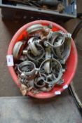 BOX OF STEEL PIPE CLIPS
