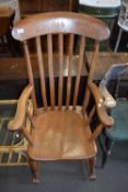 VICTORIAN ELM SEATED WINDSOR ROCKING CHAIR