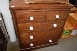 VICTORIAN MAHOGANY FIVE DRAWER CHEST, 103CM WIDE