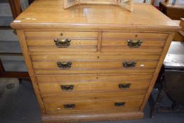 LATE VICTORIAN SATINWOOD FIVE DRAWER CHEST, 107CM WIDE