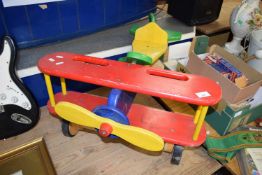 CHILD'S PUSH ALONG WOODEN TOY PLANE
