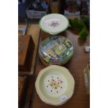 QUANTITY OF COLLECTORS PLATES, FLORAL DECORATED TAZZA AND OTHER ITEMS