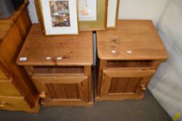 PAIR OF MODERN PINE BEDSIDE CABINETS