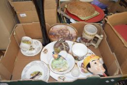MIXED LOT TO INCLUDE BESWICK MODEL PHEASANTS, BESWICK ASHTRAY, OVAL MEAT PLATE, VARIOUS DECORATED