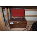 19TH CENTURY MAHOGANY VENEERED TEA CADDY