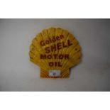 Scallop shell advertising sign 'Golden Shell Motor Oil'