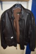 Vintage dark brown leather jacket, size 44