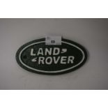 Small oval cast iron advertising sign 'Land Rover'