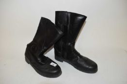 Pair of black motorcycle boots, size 11