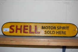 Small cast iron plaque 'Shell Motor Spirit'