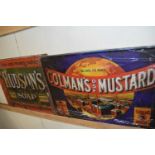 Thin metal sign 'Colman's Mustard' and 'Hudson's Soap' (2)