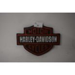 Small cast iron advertising sign 'Harley Davidson Motor Cycles'