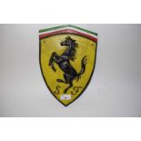 Shield shaped advertising sign 'Ferrari'