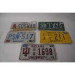 Five American number plates