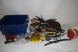 Box of miscellaneous spares to include fan belts, wipers, coil etc