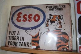 Thin metal sign 'Esso Put a Tiger in your Tank'