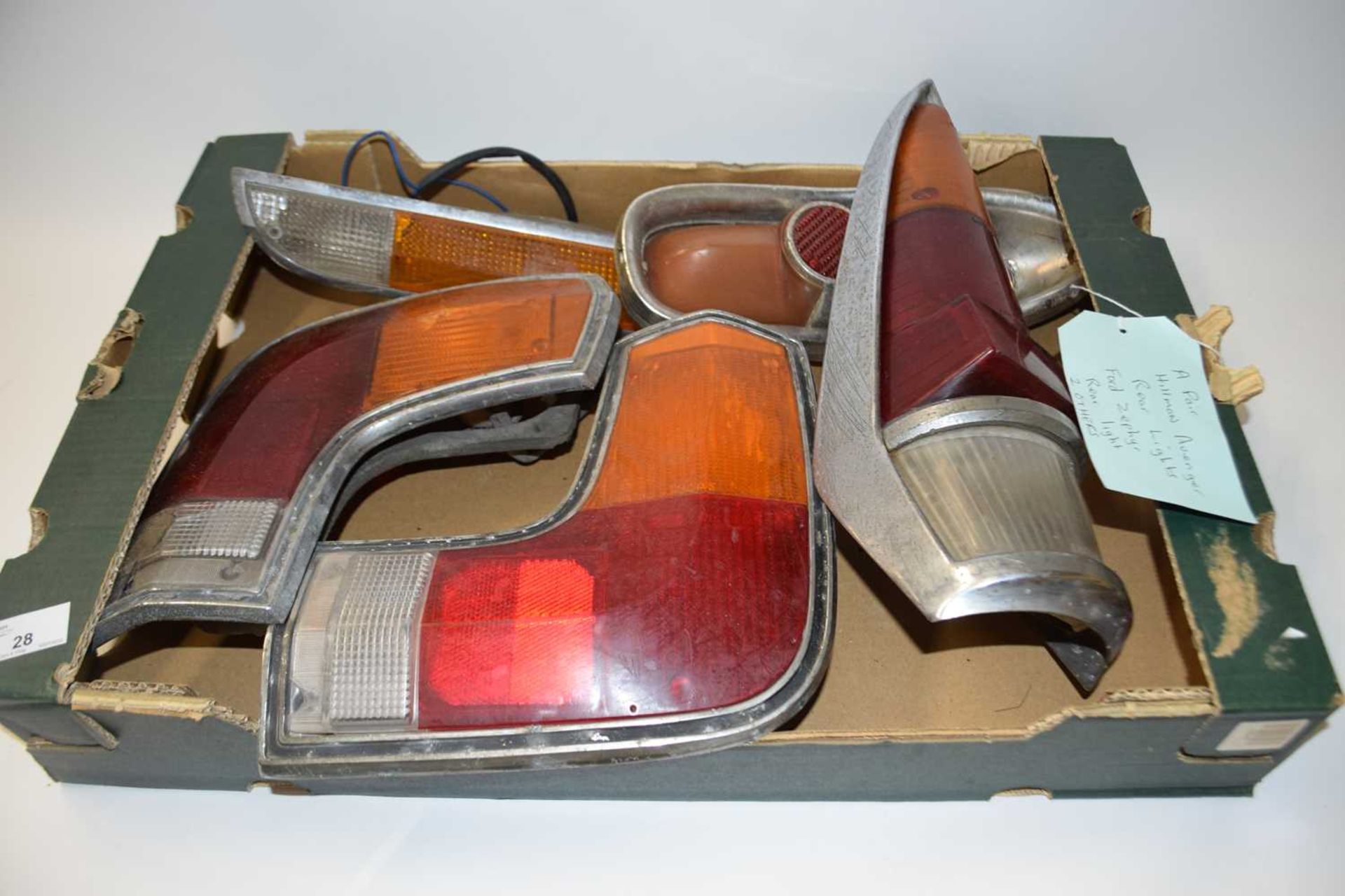 A pair of Hillman Avenger rear lights together with ford Zephyr Rear light + 2 others
