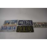 Five American number plates