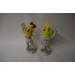 Pair of cast iron Esso advertising figures, Frau Trops and Herr Trops