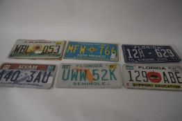 Six American number plates