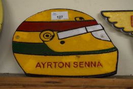 Cast iron wall plaque 'Ayrton Senna'